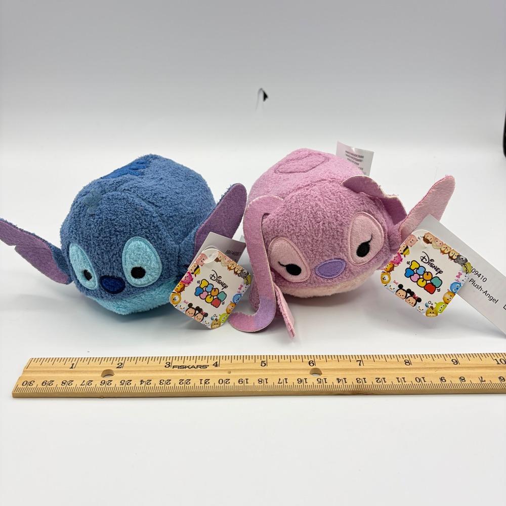 Disney Tsum Tsum Petite Plush Stitch and Angel Set Just Play NWT 3.5 in